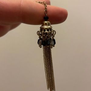 Long chain drop necklace